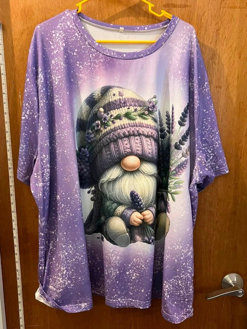 Size 7X - Purple Gnome Winter Theme Short Sleeve Pullover - Fits Like 4X/5X